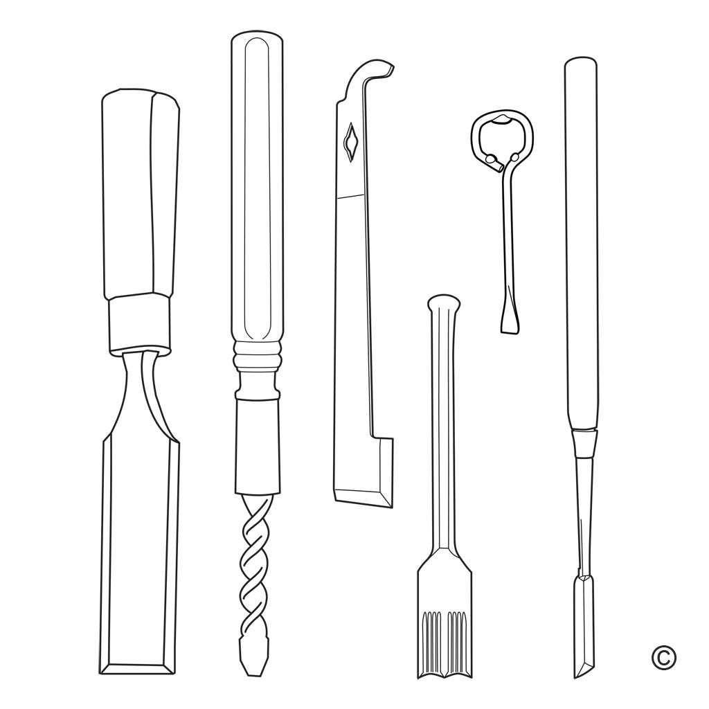 chisel-shaped