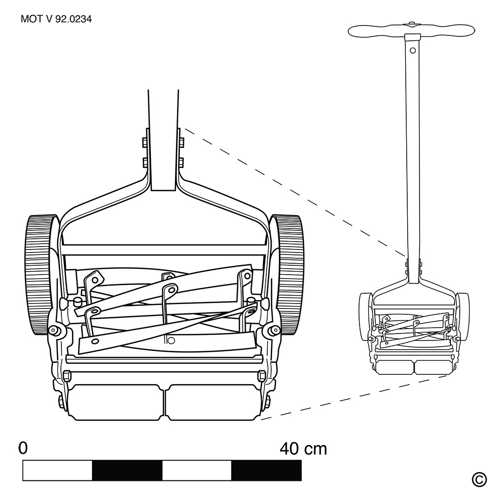 Gazonmaaimachine (hand) (v.)