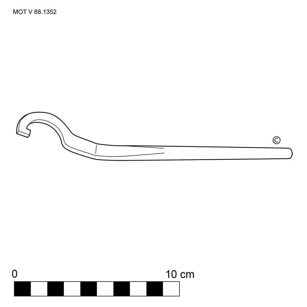 Clé à ergot pour écrous à trous latéraux (f.)