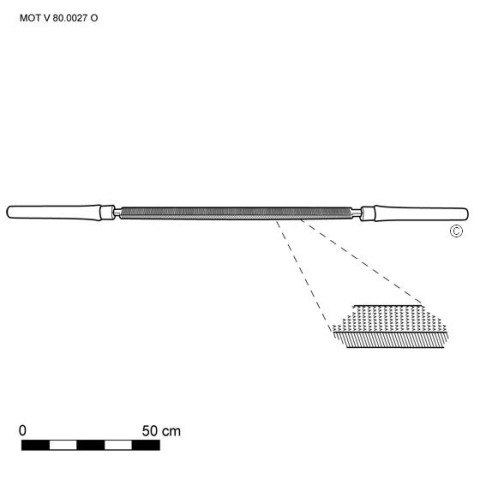 Rasp met twee hechten (v.)