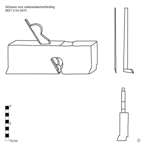 Schaaf voor zwaluwstaartverbindingen (v.)